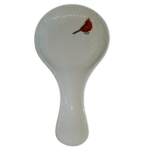 Temptations by Tara Seasonal Red Cardinal Bird Ceramic Kitchen Spoon Rest New - Picture 1 of 6